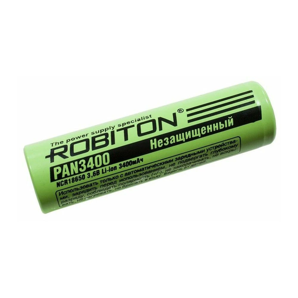 Аккумулятор ROBITON 18650 Li-Ion 3.7В 3400mAh, без защиты (NCR18650B) #1