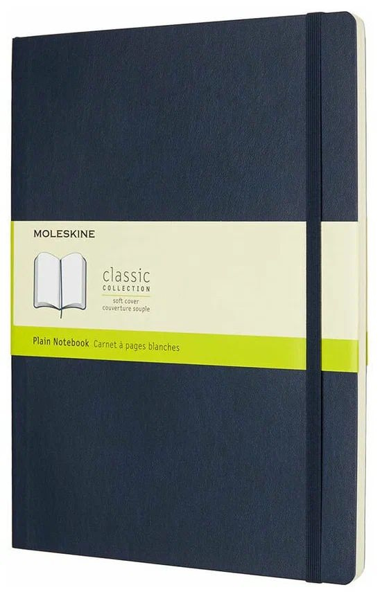 Блокнот без разметки Moleskine CLASSIC SOFT (QP623B20) 19х25см 192стр. мягкая обложка, синий  #1