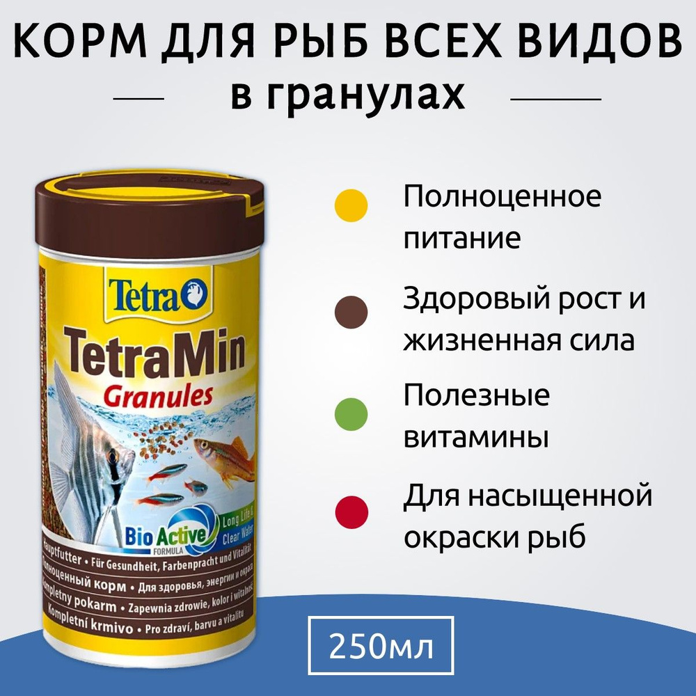 Tetra Min Granules корм для всех видов рыб в гранулах 250 мл. ТетраМин Гранулес  #1