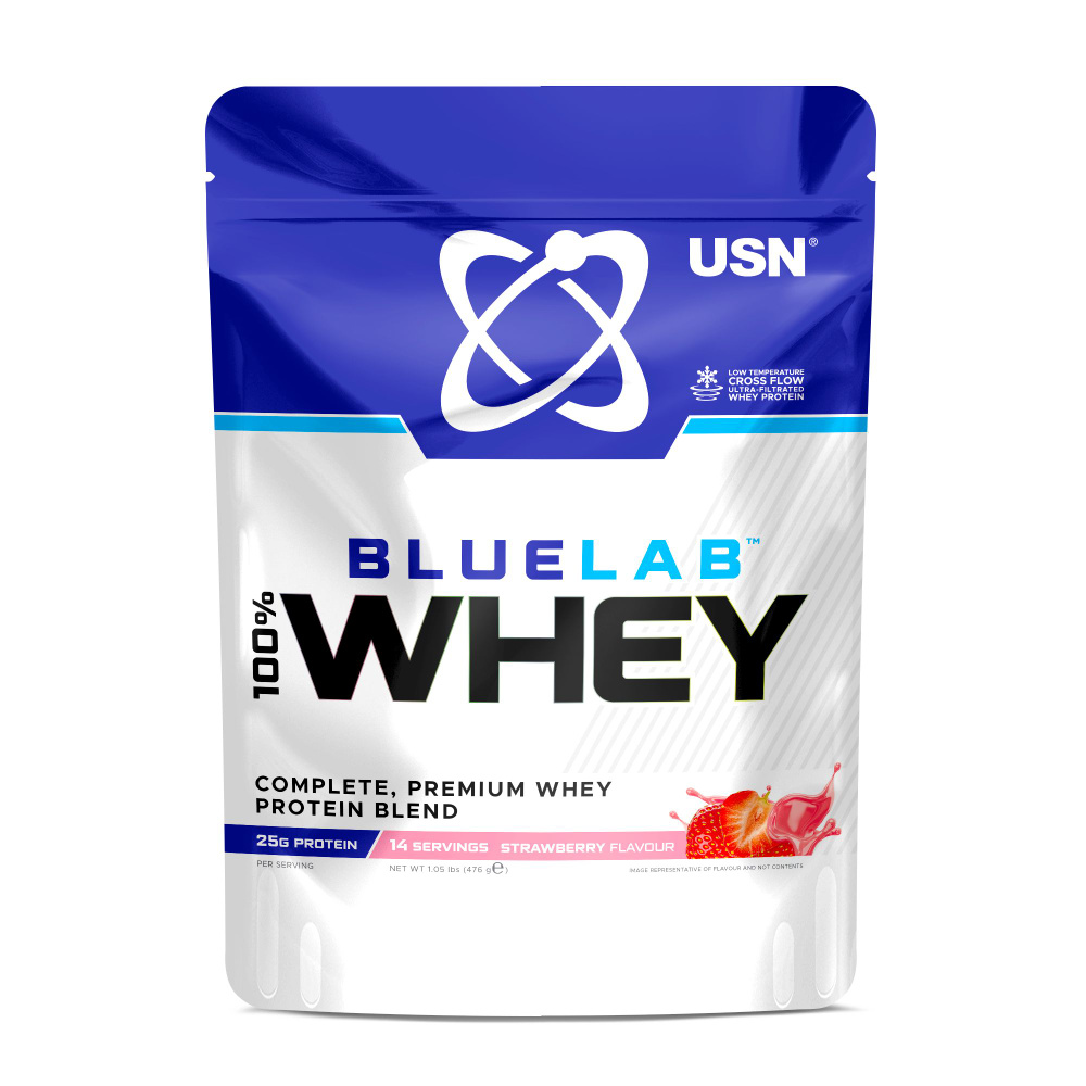 USN Протеин сывороточный, BlueLab Whey 476 грамм (Клубника) #1