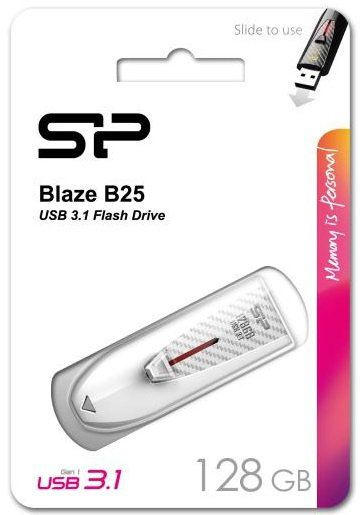 USB флеш накопитель 128 Gb Silicon Power Blaze B25 White ,USB 3.1 / SP128GBUF3B25V1W #1