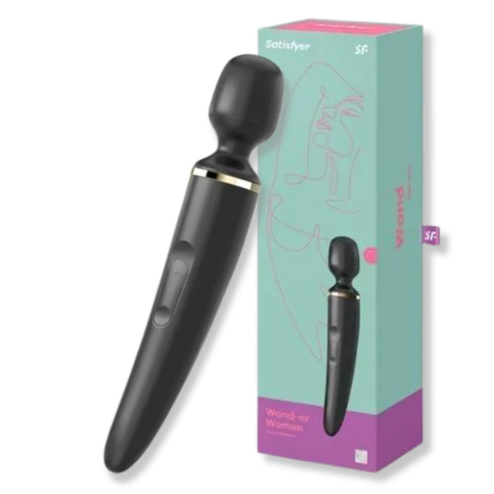 Мощный вибратор Satisfyer Wand-er women черный вибростимулятор большого размера для женщин  #1