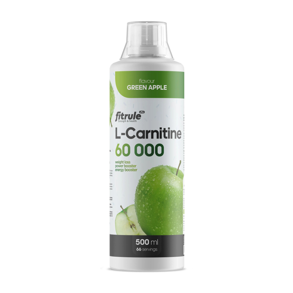 Безалкогольный напиток Fitrule L-Carnitine 60000 Concentrate 500ml (Зеленое яблоко),концентрированная #1