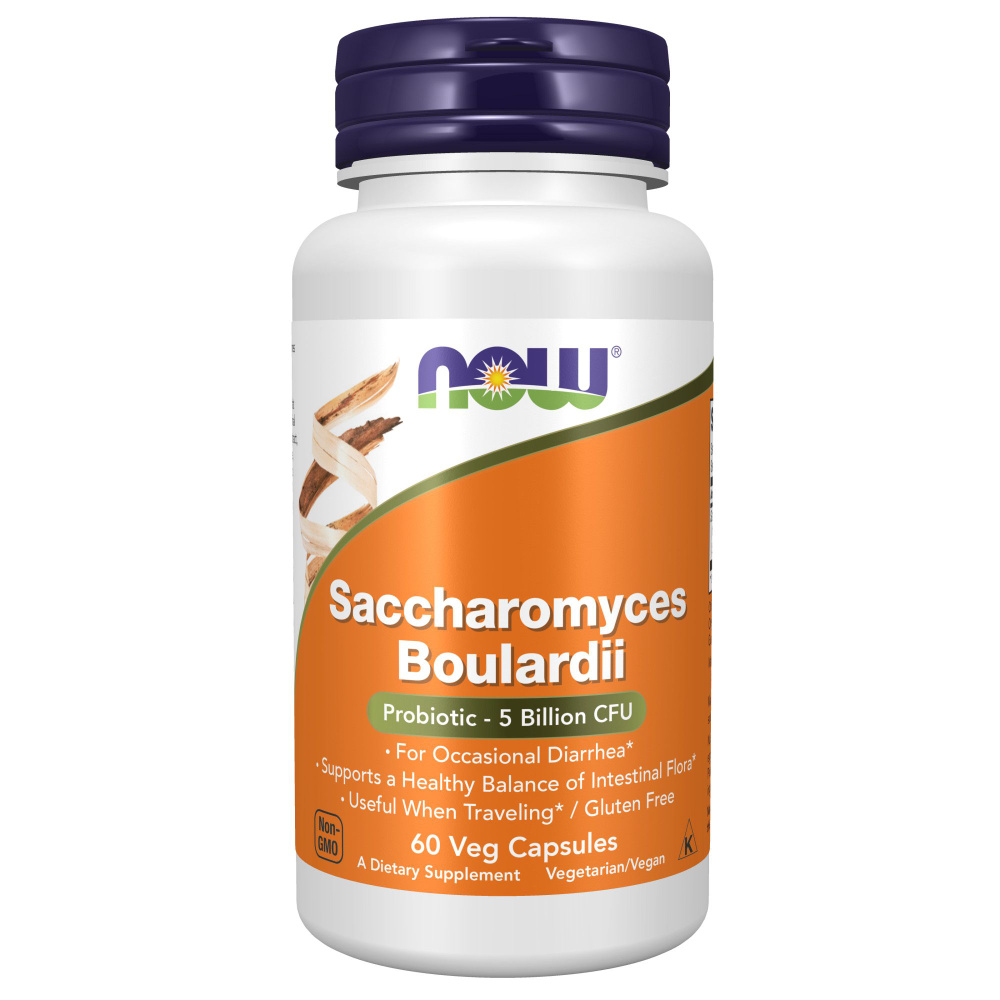 NOW Saccharomyces Boulardi, Сахаромицеты Буларди 60 капсул #1