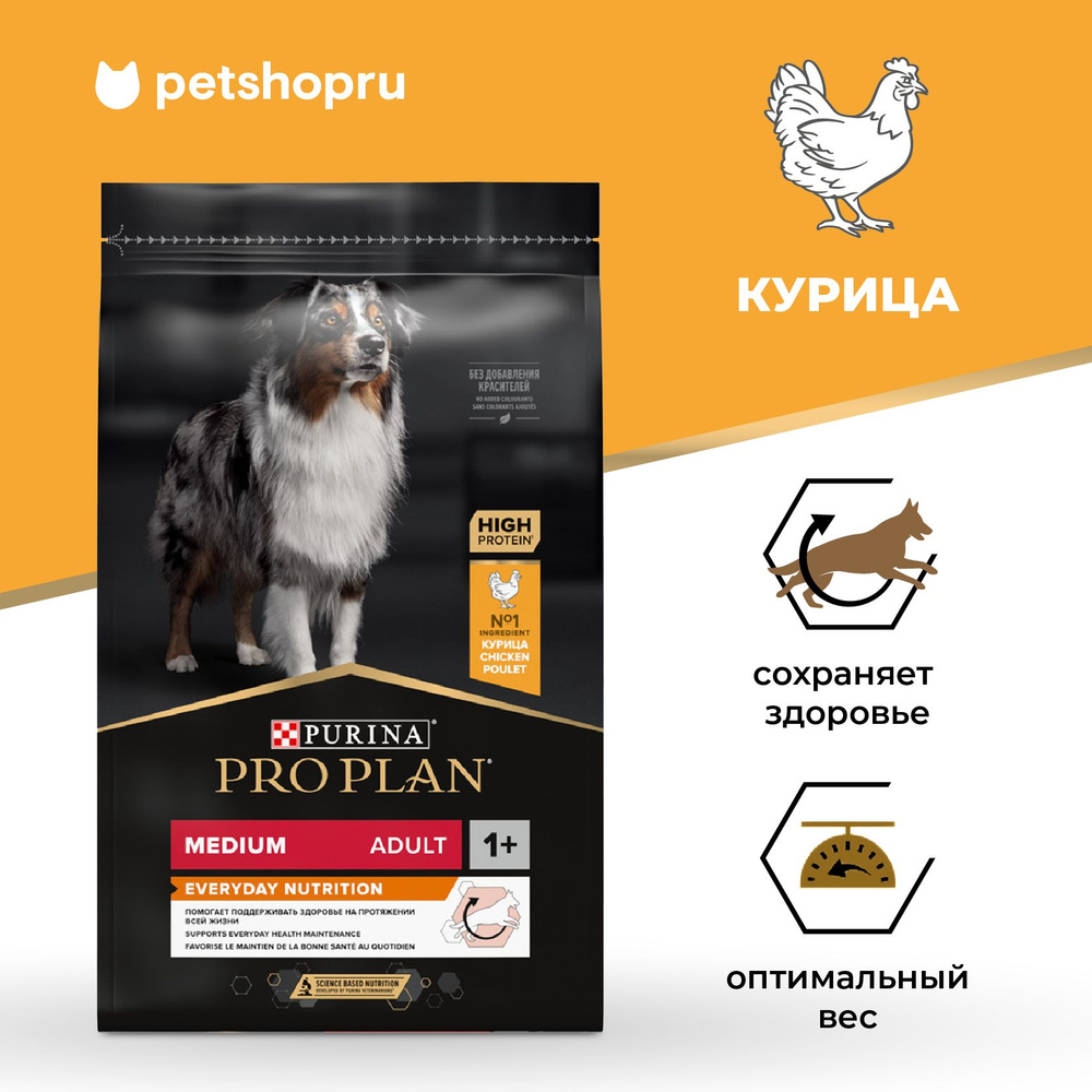 Сухой корм PRO PLAN EVERYDAY NUTRITION для взрослых собак средних пород, с высоким содержанием курицы, #1