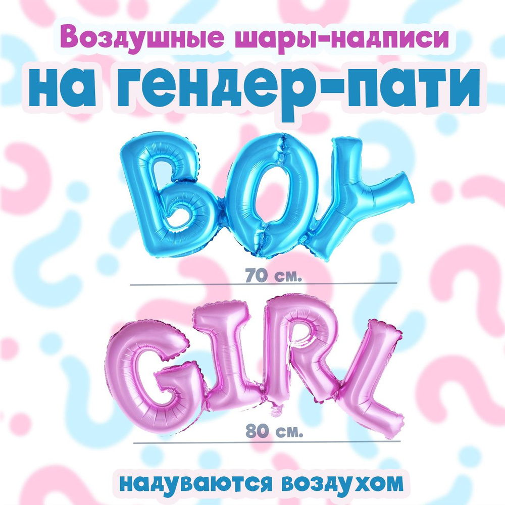 Шары-надписи Boy и Girl на гендер пати #1