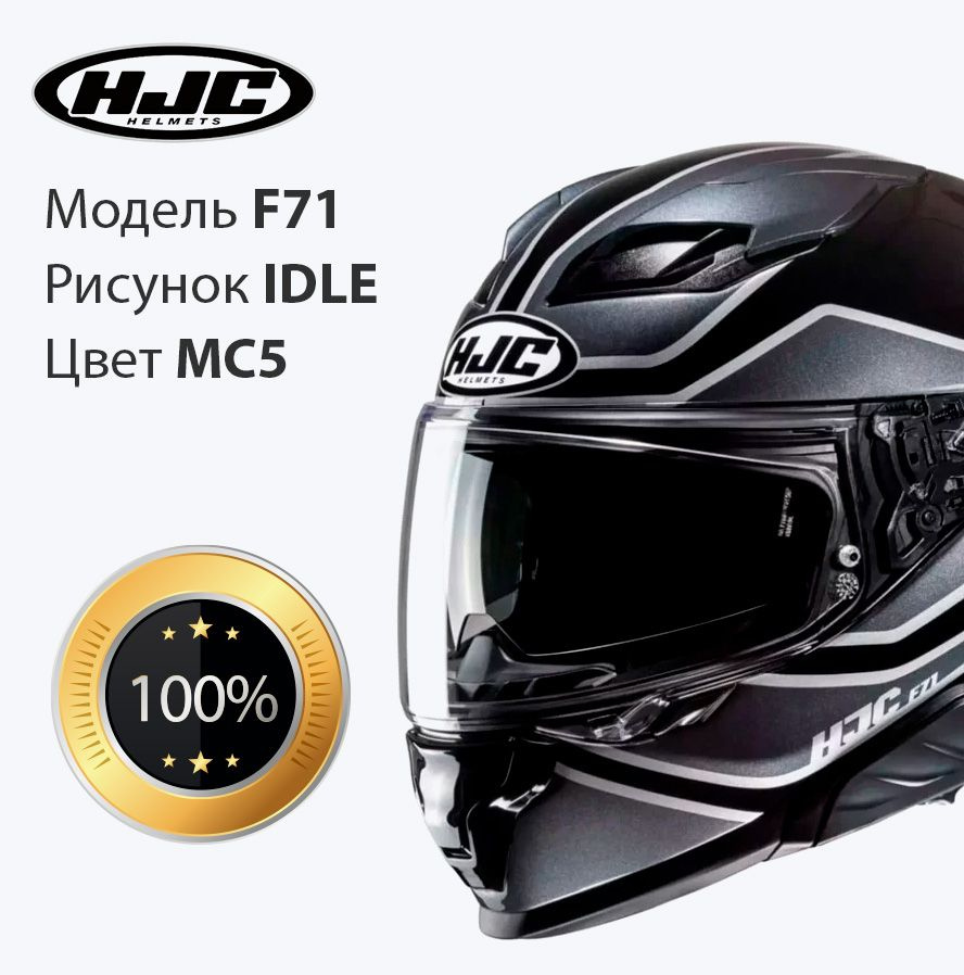 Мотошлем интеграл мужской / женский HJC F71 IDLE MC5 размер XL #1