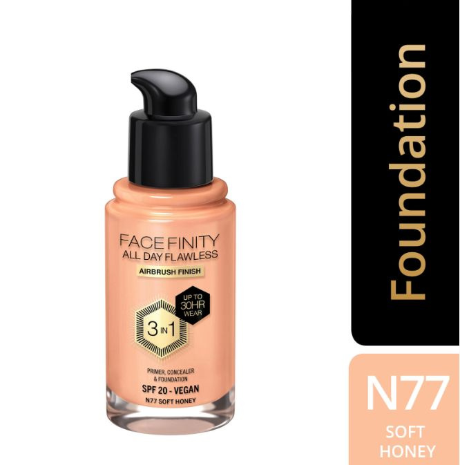 Max Factor тональный крем Facefinity all day flawless 3 in 1 vegan foundation N77 SOFT HONEY  #1