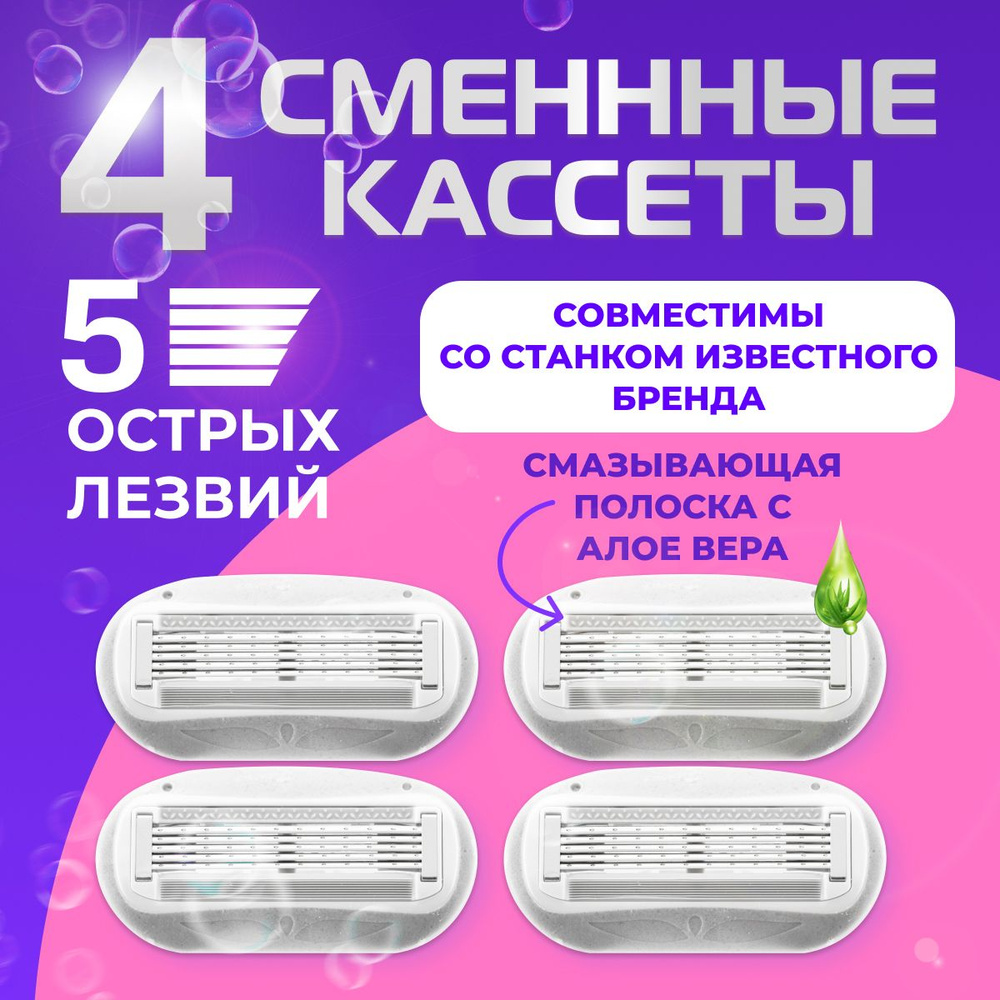 Сменные кассеты для бритвы PearlMax Soft Touch mini 5 лезвий произведены в Швеции 4 штуки  #1