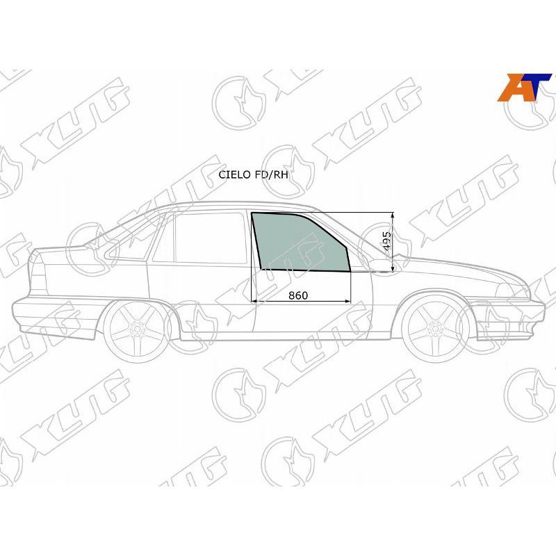 Стекло двери передней правой для Дэу Нексия N150 2008-2016, Daewoo Nexia N150 стекло двери передней правой #1