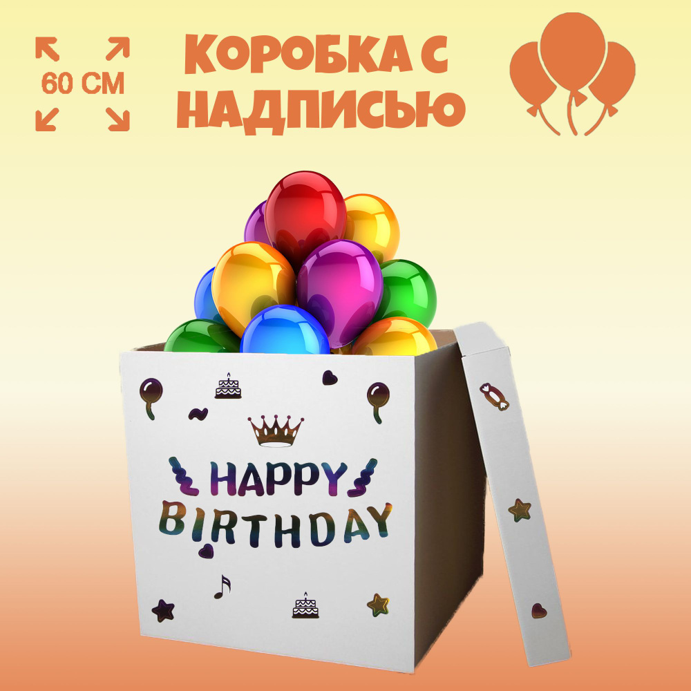 Коробка для воздушных шаров Happy Birthday #1