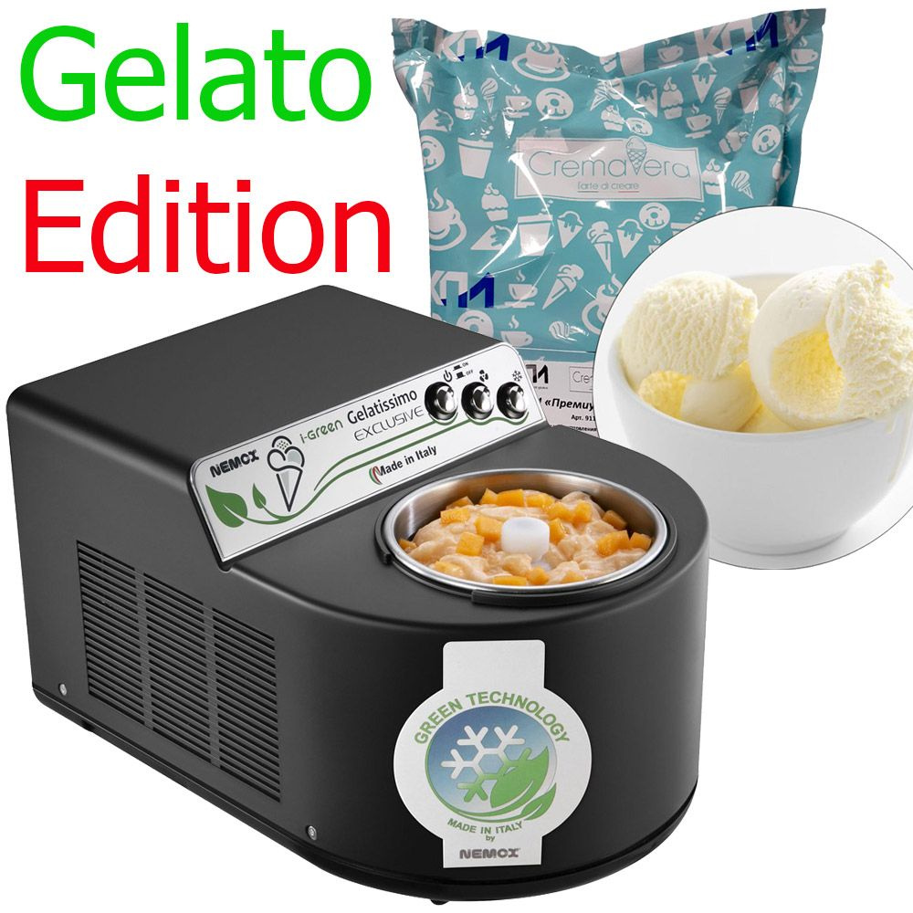 Мороженица автоматическая Nemox I-Green Gelatissimo Exclusive Black, 1.7L с компрессором - Gelato Edition #1