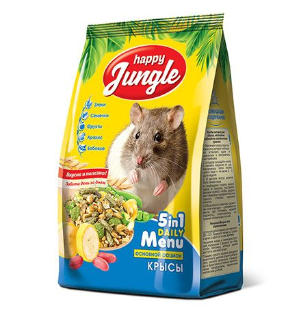 Happy Jungle 5in1 Daily Menu / Корм Хеппи Джангл для декоративных Крыс, 400 г  #1