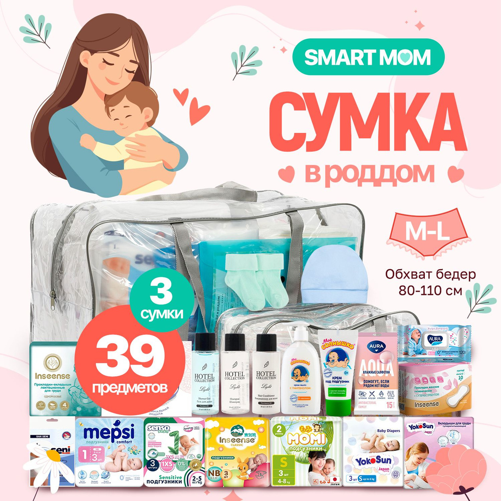 Готовая сумка в роддом для мамы и малыша #1