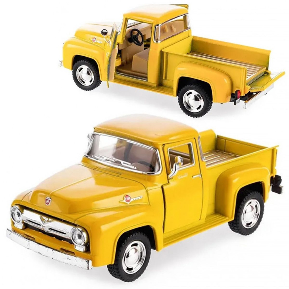 Машинка металлическая Kinsmart 1:38 1956 Ford F-100 Pickup KT5385D инерционная / Желтый  #1