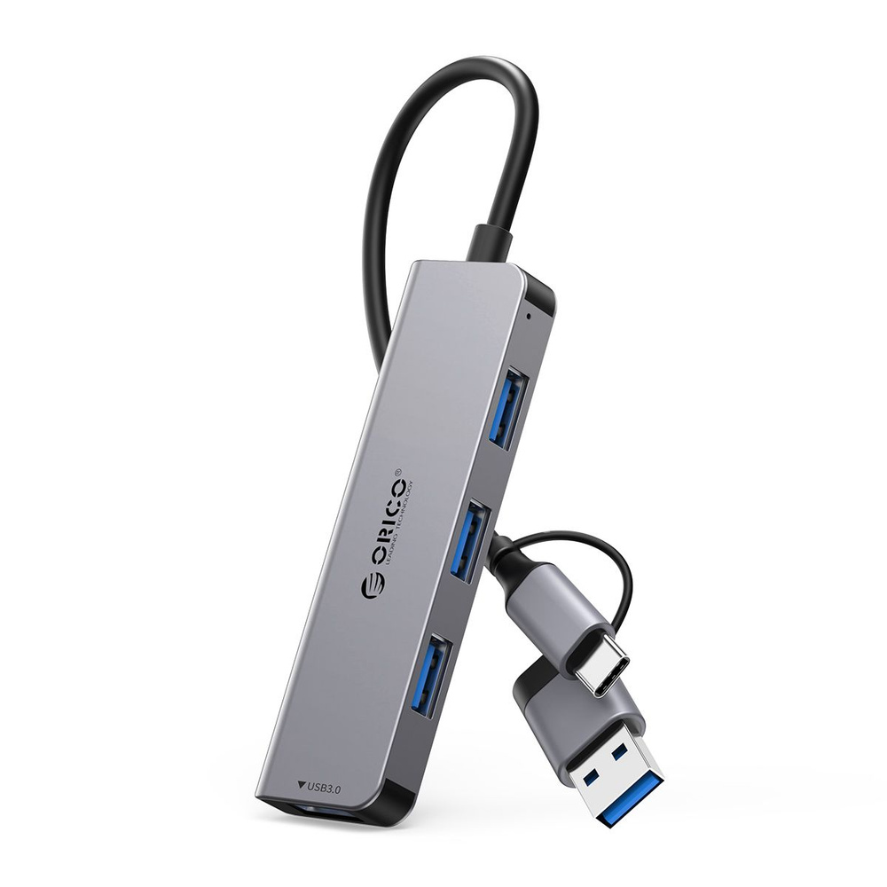 usb разветвитель ORICO YSA5 usb hub, 3*USB 2.0 и 1*USB 3.0, адаптер USB-C USB-A, 0.16м, для ноутбуков, #1