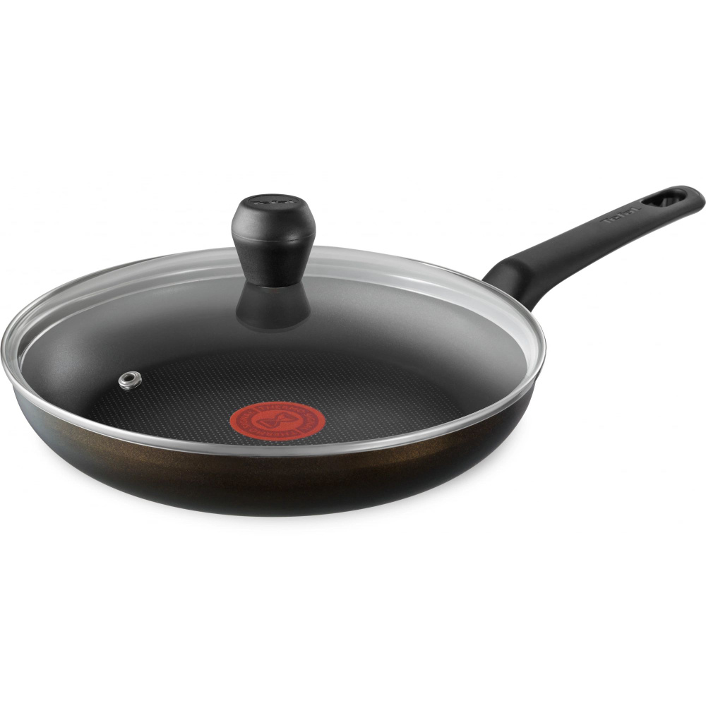 Сковорода Tefal Easy Plus 04237928 круглая 28см руч.:несъем. (с крышкой) черный (9100054102)  #1