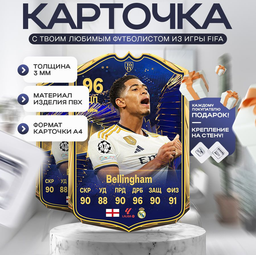 Карточка FIFA 24 BELLINGHAM 96 TOTY A4 #1