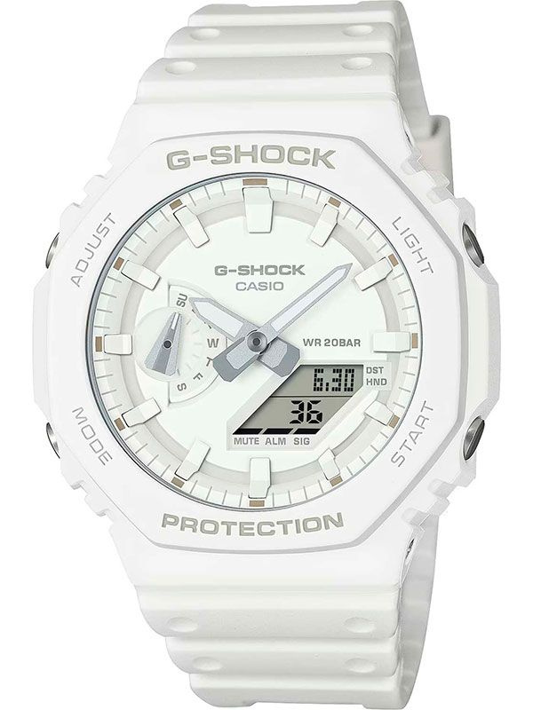 Противоударные мужские наручные часы Casio G-Shock GA-2100-7A7 с подсветкой, будильником и секундомером #1