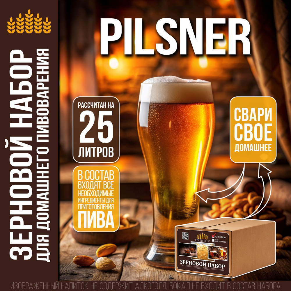 Набор для пива Pilsner для приготовления домашнего пива, солод ячменный светлый, хмель для пивоварения, #1