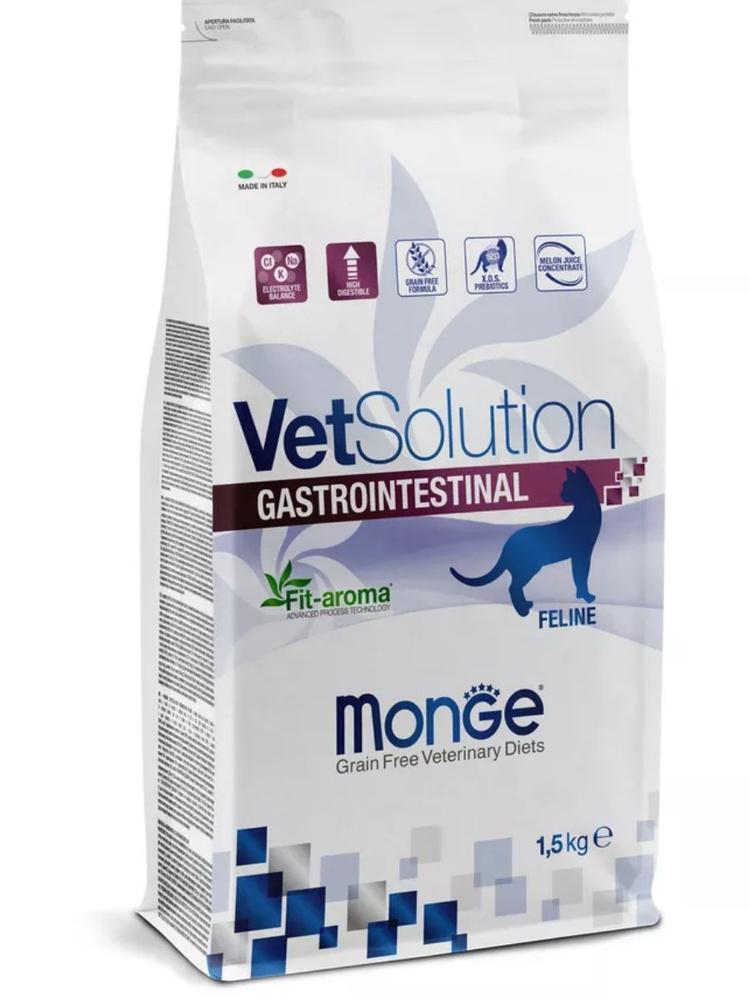 Сухой лечебный корм для кошек, ветеринарная диета, Monge VetSolution Gastrointestinal 1,5 кг  #1