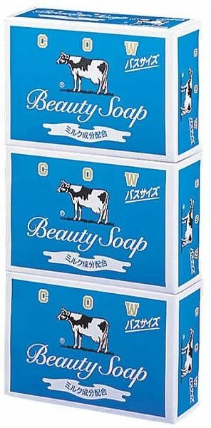 Мыло туалетное увлажняющее COW BRAND "Beauty Soap" со сливками, коллагеном и скваланом, c Прохладным #1