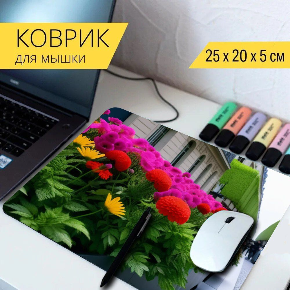 LotsPrints Коврик для мыши poc-PLACES-FLOWER-1632, разноцветный #1