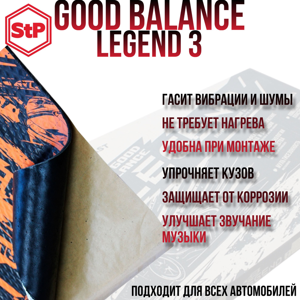 Виброизоляция STP Legend GB 3 / Вибродемпфер СТП Легенд ГБ 3 (10 листов, размер листа 75*47см.)  #1