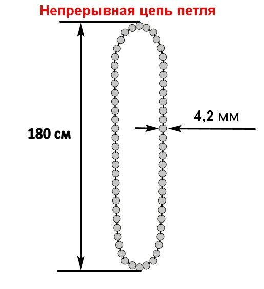 Непрерывная цепь управления петля белая диаметром 4.2мм для рулонных штор  #1