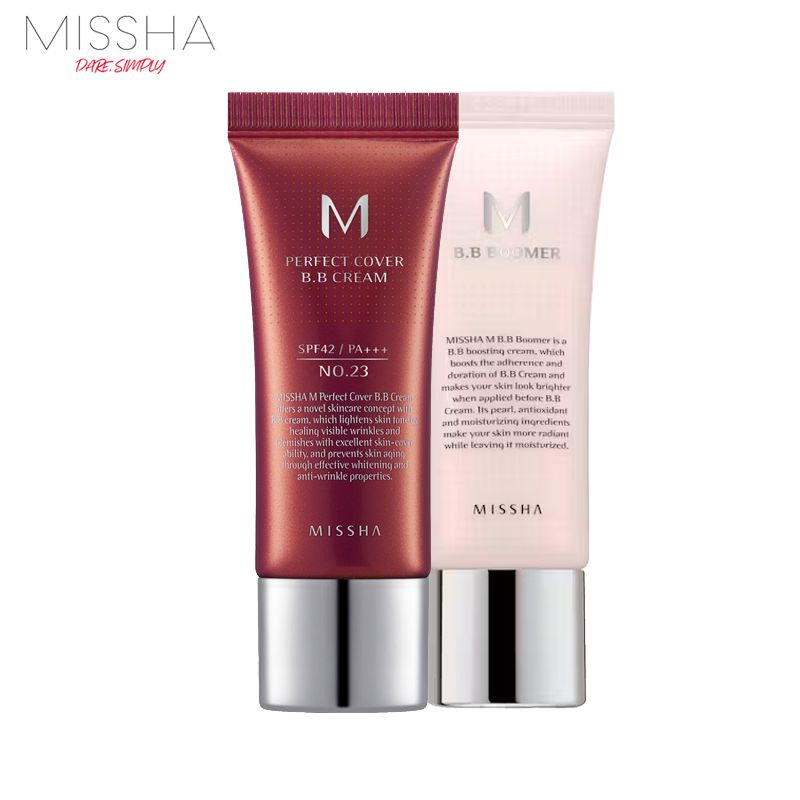 MISSHA Тональный ББ крем для лица M Perfect Cover BB Cream (No.23 Natural Beige) 20мл + MISSHA M BB Boomer #1