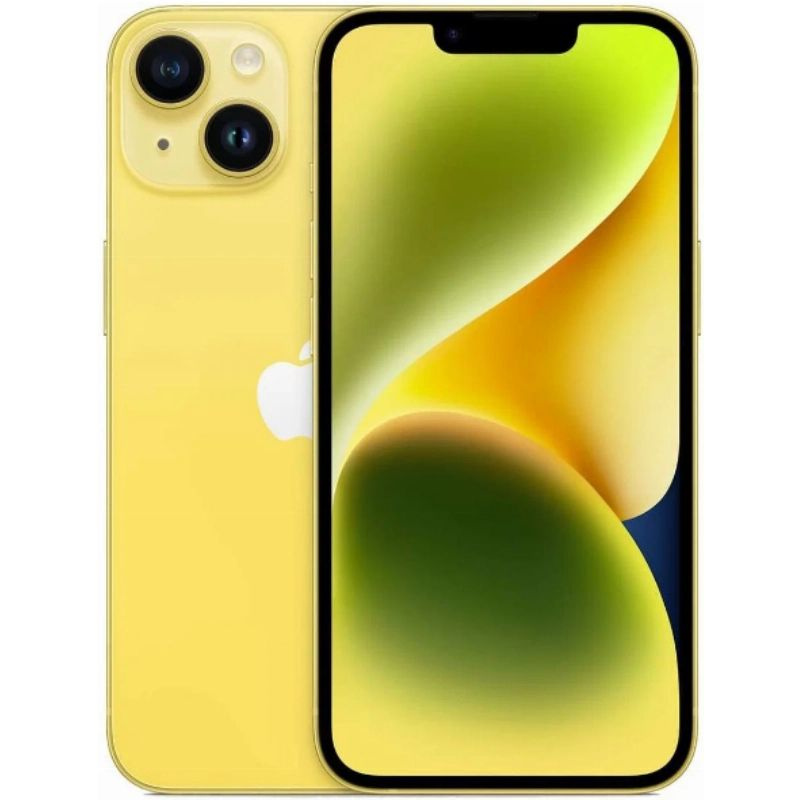 Apple Смартфон Смартфон Apple iPhone 14 128 ГБ, Dual SIM (nano SIM+eSIM), Yellow, желтый 6/128 ГБ, желтый #1