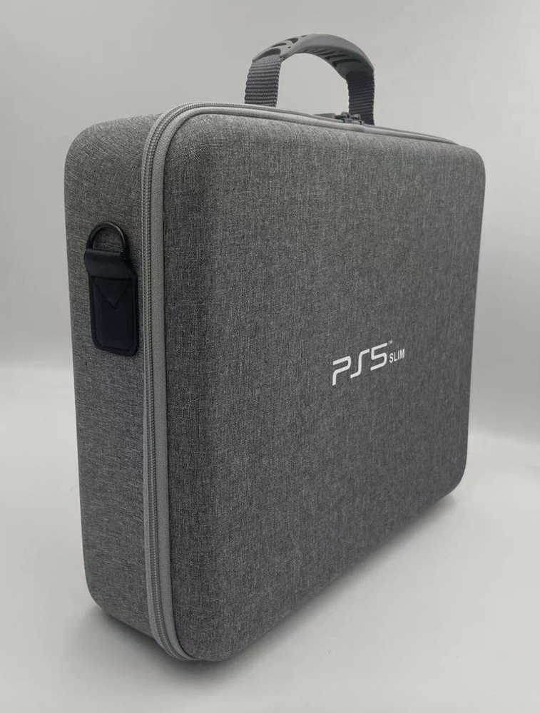 Сумка для перевозки и хранения игровой приставки Sony PlayStation 5 (PS5) и двух геймпадов, cерый  #1