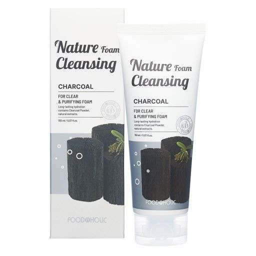 FoodaHolic Увлажняющая пенка для умывания Nature Foam Cleansing Charcoal, с древесным углем, 150 мл  #1