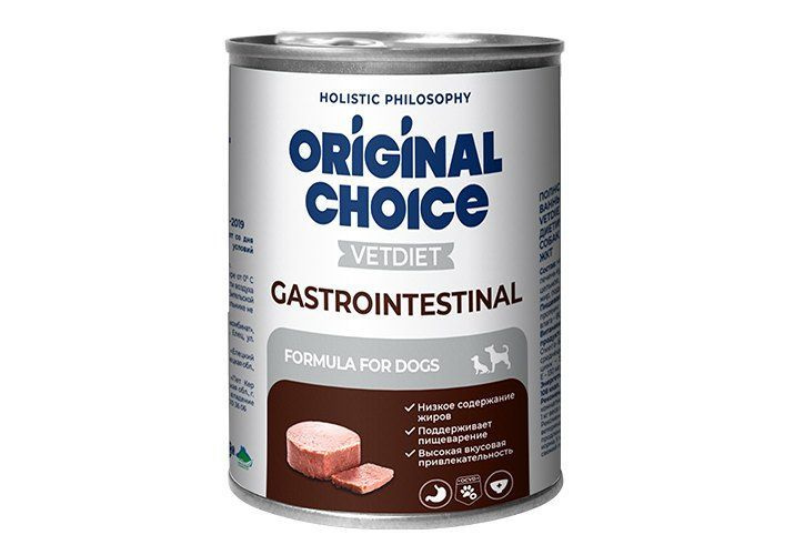 ORIGINAL CHOICE Консервы для собак VetDiet Gastrointestinal, профилактика болезней ЖКТ, 340 г  #1