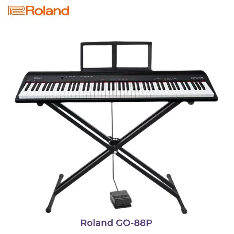 Умное электронное пианино Roland 88 клавиш тяжелая молоточковая GO:PIANO88 (GO-88P)Х-образный кронштейн,черный #1