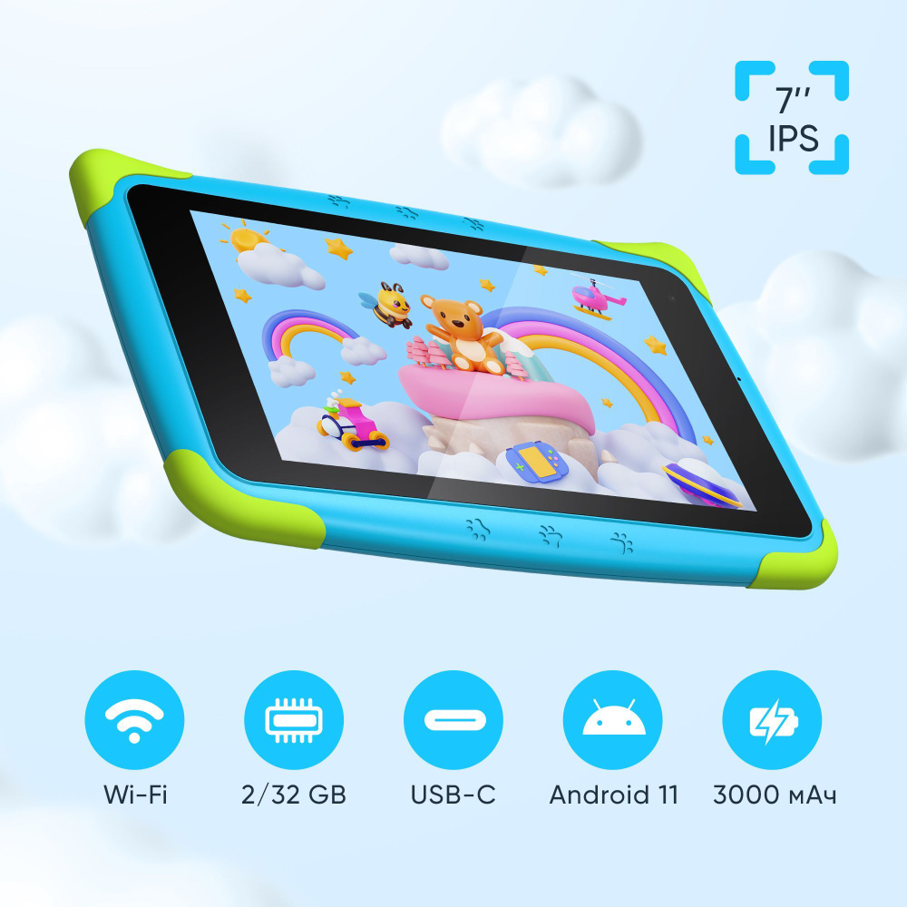 7" Планшет Topdevice Kids Tablet K7 TDT3887_WI_D_BE_CIS32GB, IPS, Wi-Fi, 2ГБ RAM, синий  #1