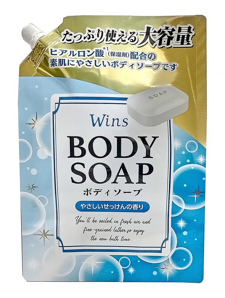 Nihon / Крем-мыло "Wins Body Soap" для тела с гиалуроновой кислотой и богатым ароматом 900 г  #1