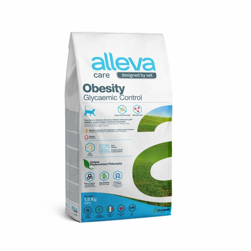 Alleva Care Cat Adult Obesity Glycaemic Control, Сухой диетический корм для взрослых кошек, контроль #1