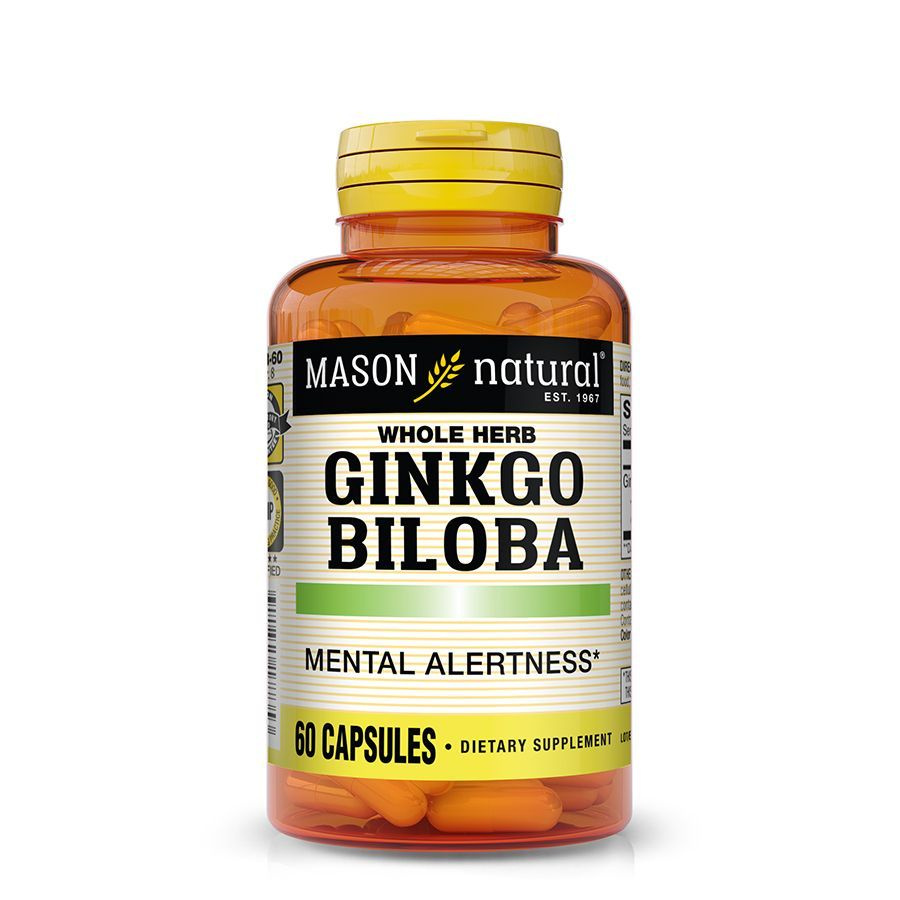 Gincgo Biloba Whole Herb 90 капсул Mason США / Гинкго Билоба для улучшения памяти.  #1