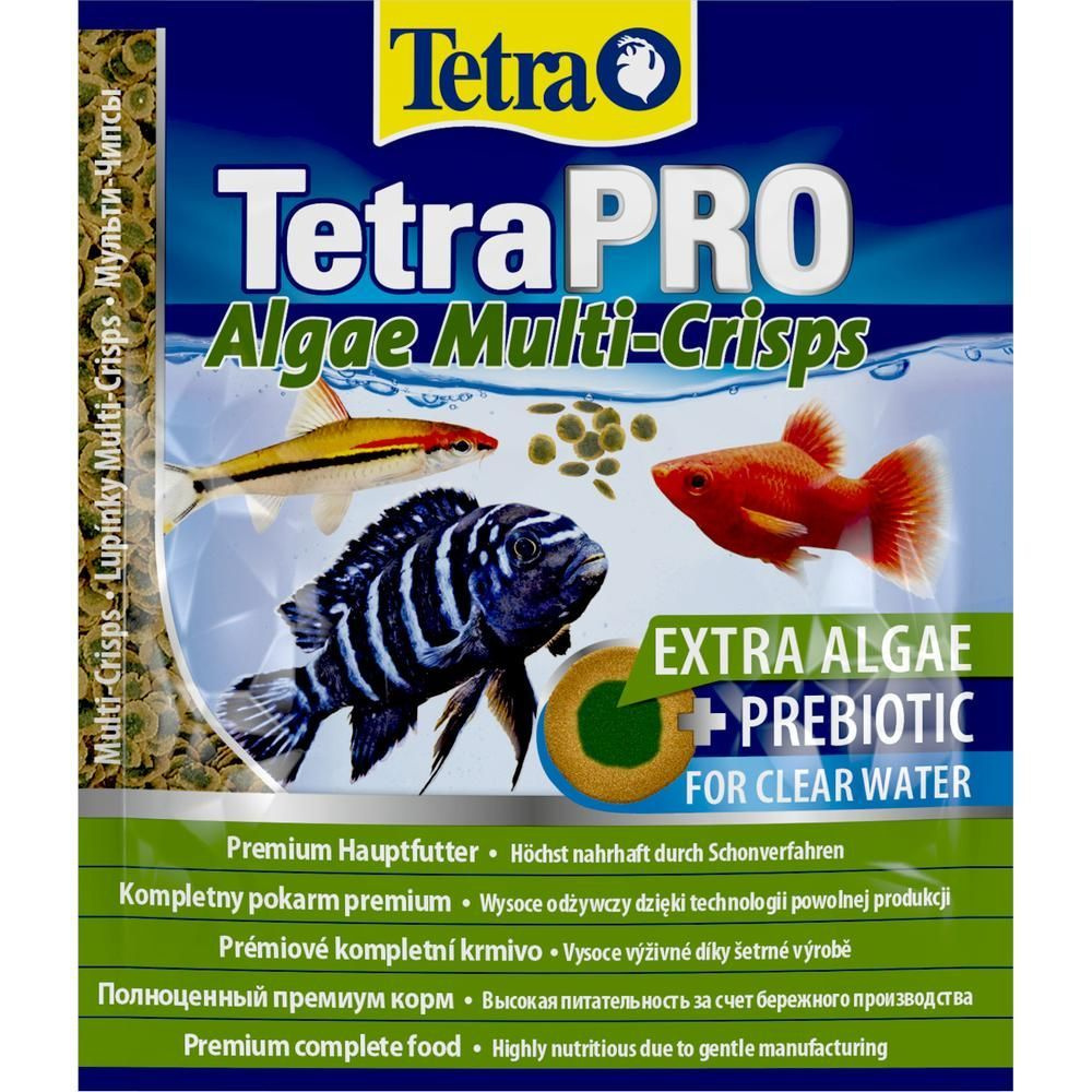 Корм для рыб Tetra TetraPRO Algae Multi-Crisps 12 г (сашет), чипсы со спирулиной для иммунитета, СРОК #1