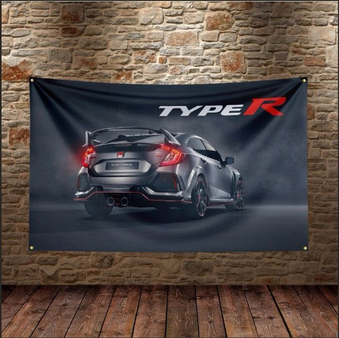 Флаг плакат баннер JDM Honda Civic Type R TypeR Хонда Цивик #1