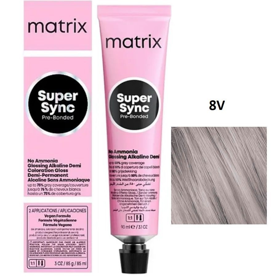 Крем краска MATRIX SoColor Super Sync Pre-Bonded 8V, 90 мл #1