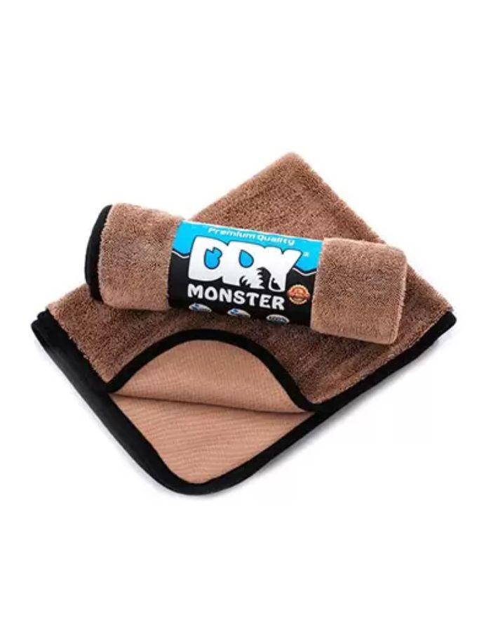 Dry Monster Коричневая микрофибра для сушки с оверлоком 55x75см 560гр/м  #1