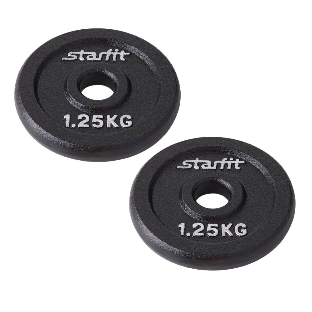 2шт. Диск чугунный 1,25 кг, d26 мм, черный BB-204 Starfit #1