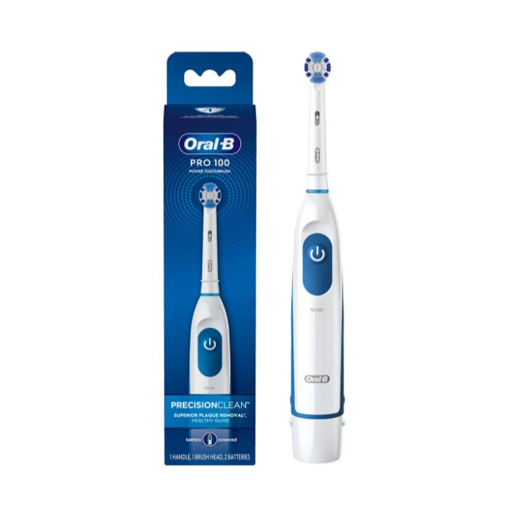 Oral-B Pro 100 Precision Clean. Положитесь на постоянную производительность аккумулятора зубной щетки Oral-B 3D White, которая удаляет зубной налет и отбеливает зубы, удаляя поверхностные пятна. Круглая головка щетки 3D White вдохновлена ​​профессиональными стоматологическими инструментами для чистки каждого зуба, со специально разработанными щетинками для оптимального покрытия зубов.