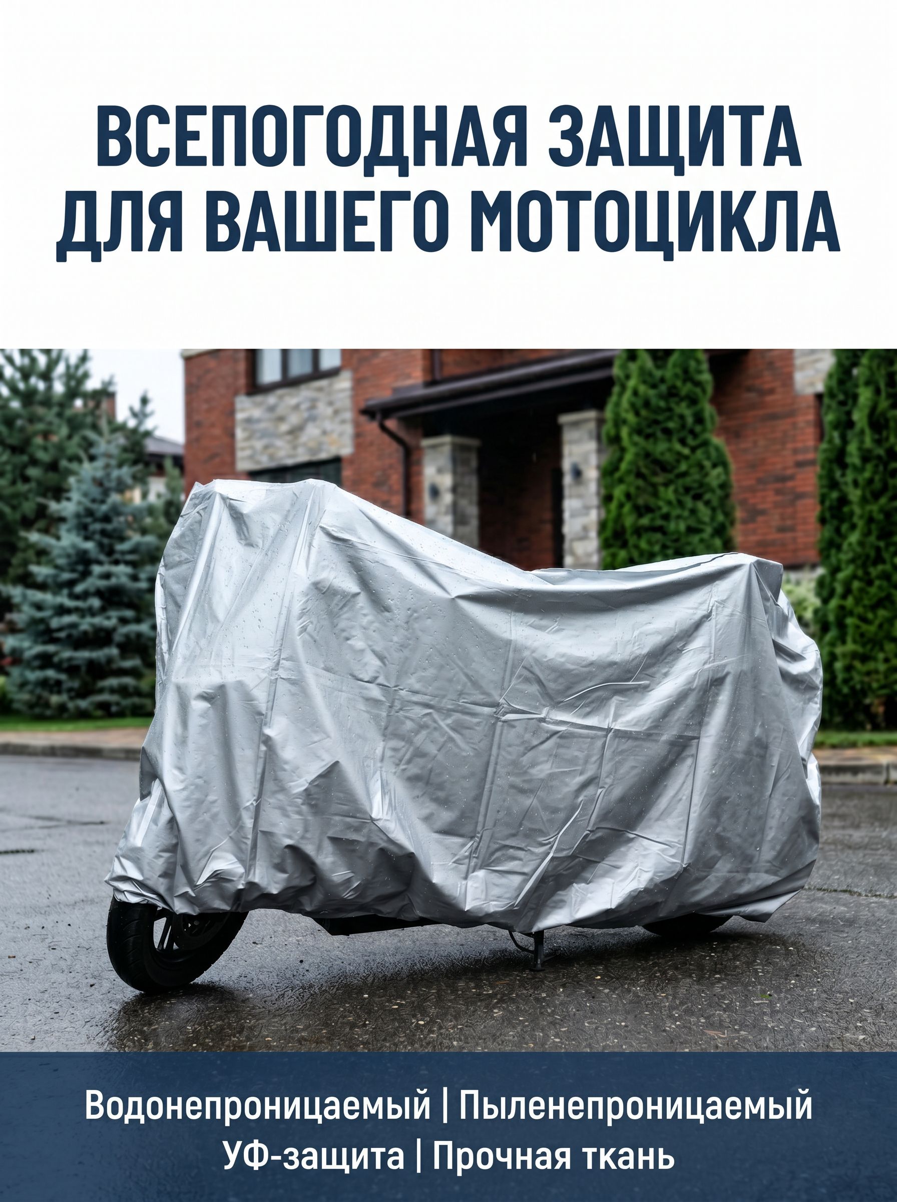 Чехолдляэлектровелосипедаимотоцикла,водонепроницаемый,серый,малый(180x120см)