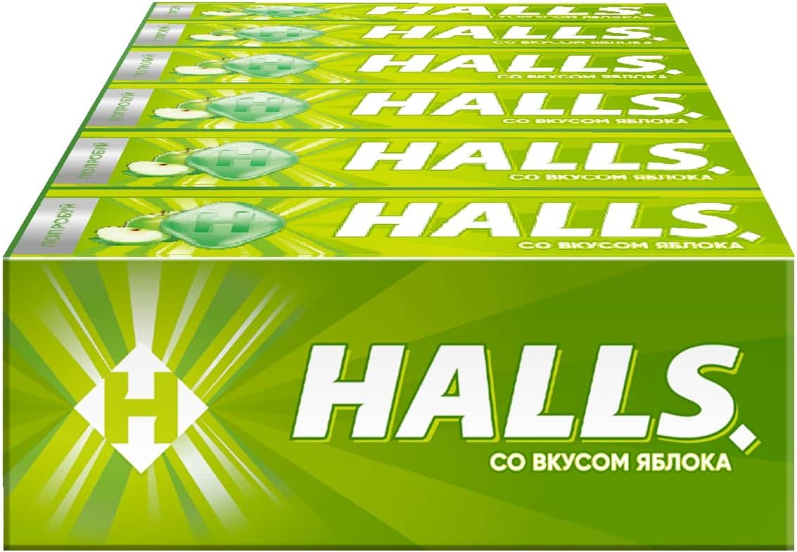 КарамельледенцоваяHalls,совкусомяблока,12штх25г
