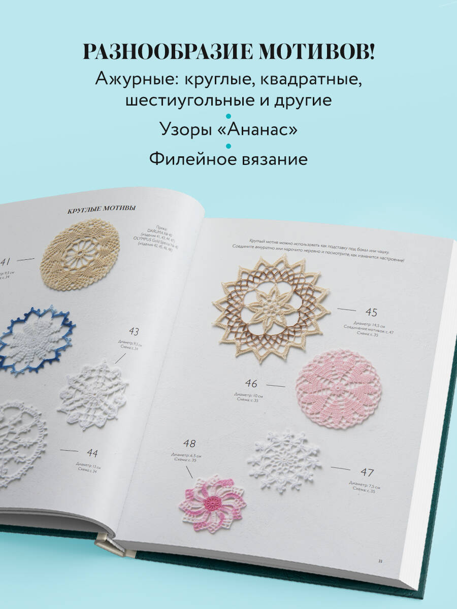 Большая книга ажурного вязания. 100 салфеток и мотивов крючком | The Big Book of Lace Crochet: 100 Doilies and Motifs - Ozon image 4