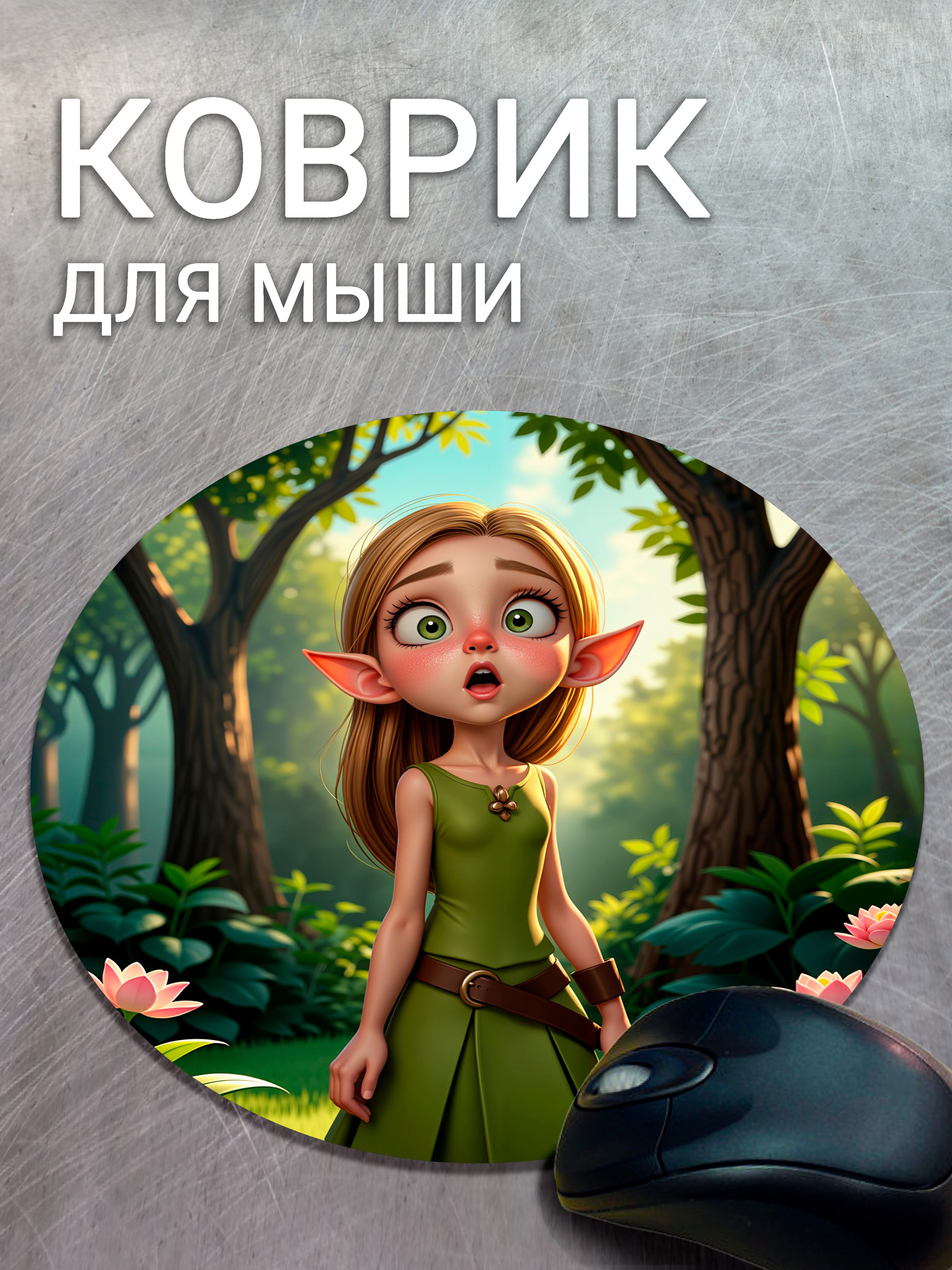 КоврикдлямышикруглыйЭльфийкавлесу