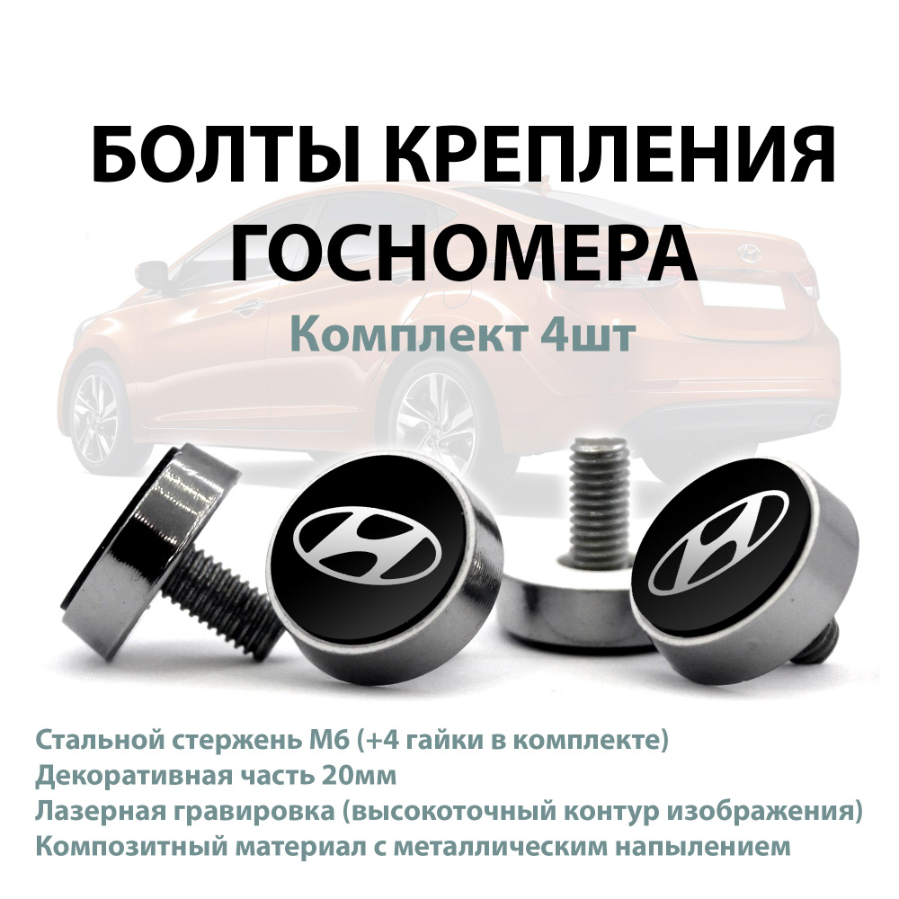 Болты крепления номера HYUNDAI logo; комплект 4шт #1